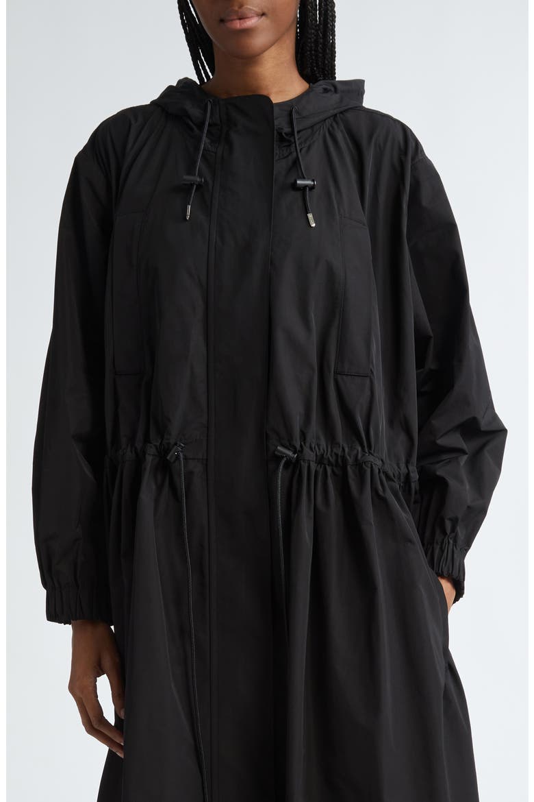 Annie Hooded Longline Jacket, Alternate, color, BLACK