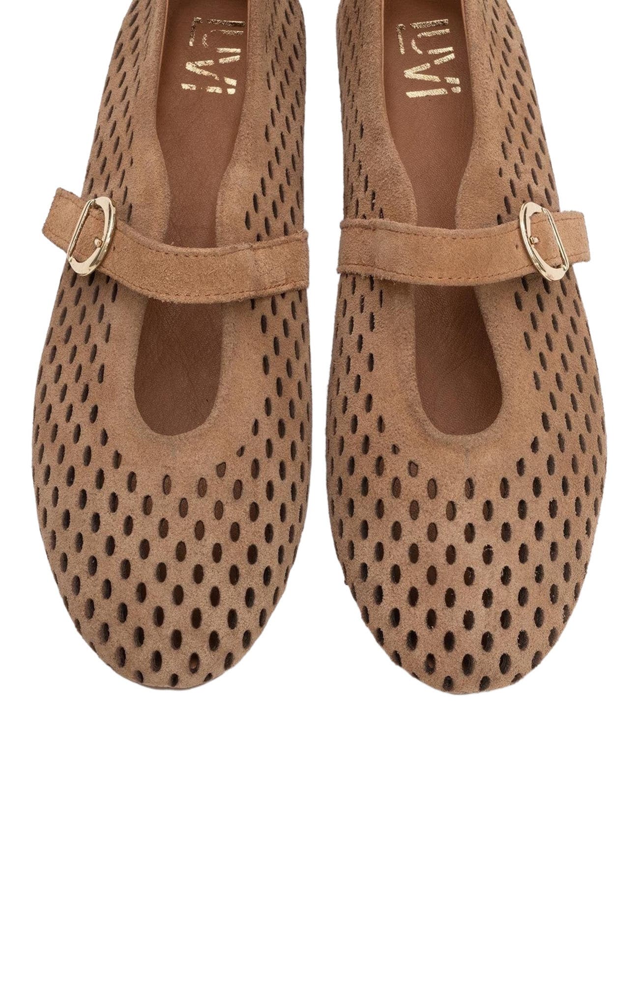 Forever 
Always Shoes Arian Leather Ballet Flat, Alternate, color, Cognac Leather