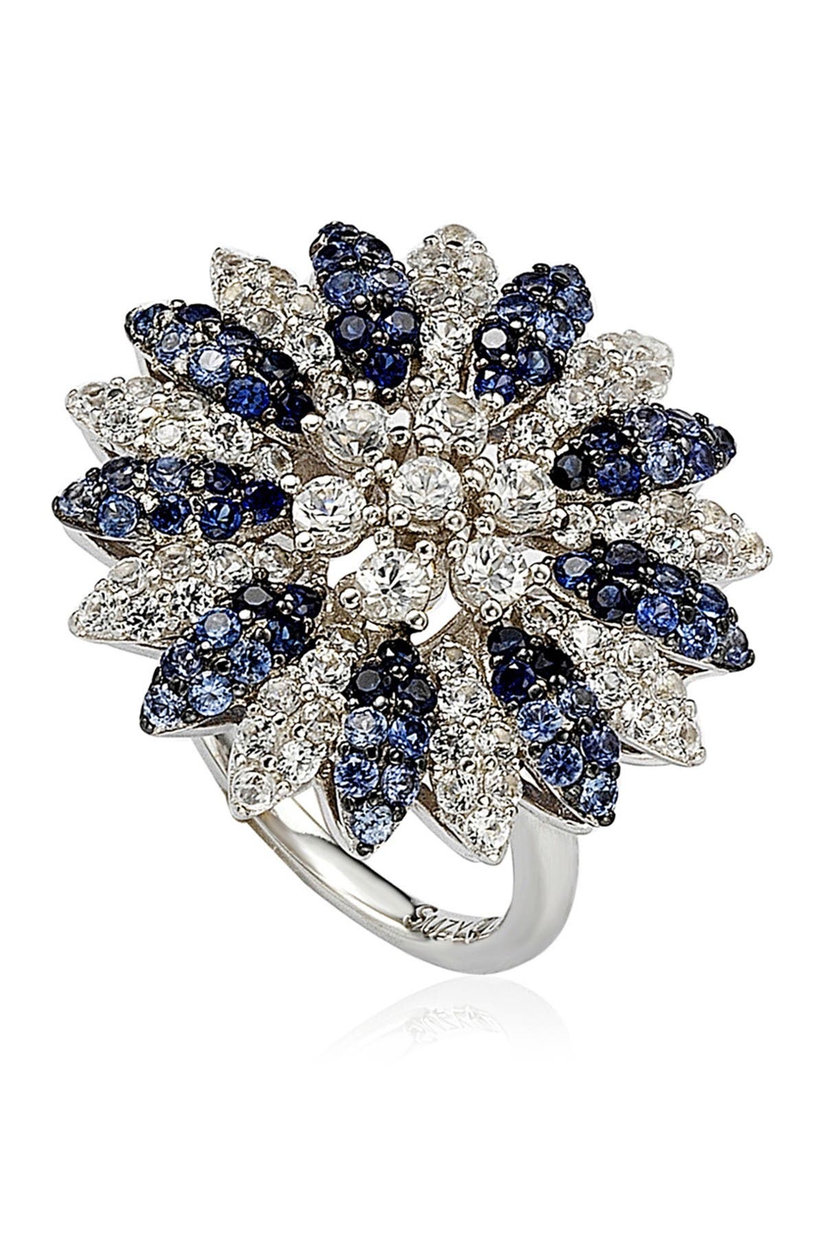 SUZY LEVIAN Created Sapphire, Sapphire & Diamond Flower Ring