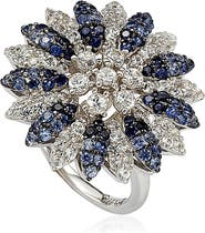 SUZY LEVIAN Created Sapphire, Sapphire & Diamond Flower Ring