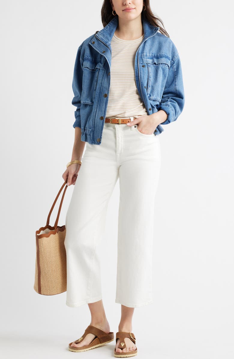 Caslon<sup>®</sup> Stripe Crop T-Shirt, Alternate, color, 