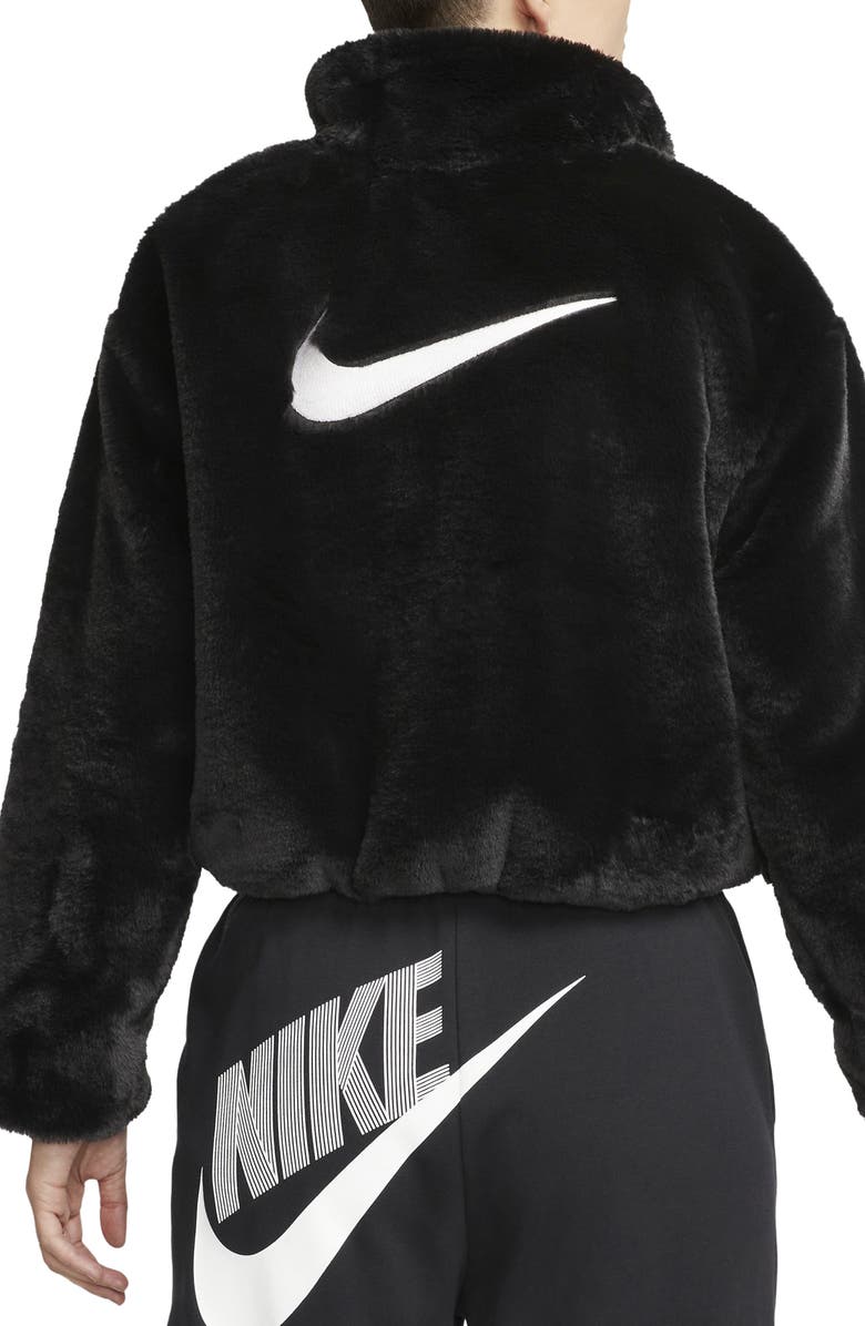 Nike Sportswear Faux Fur Bomber Jacket, Alternate, color,