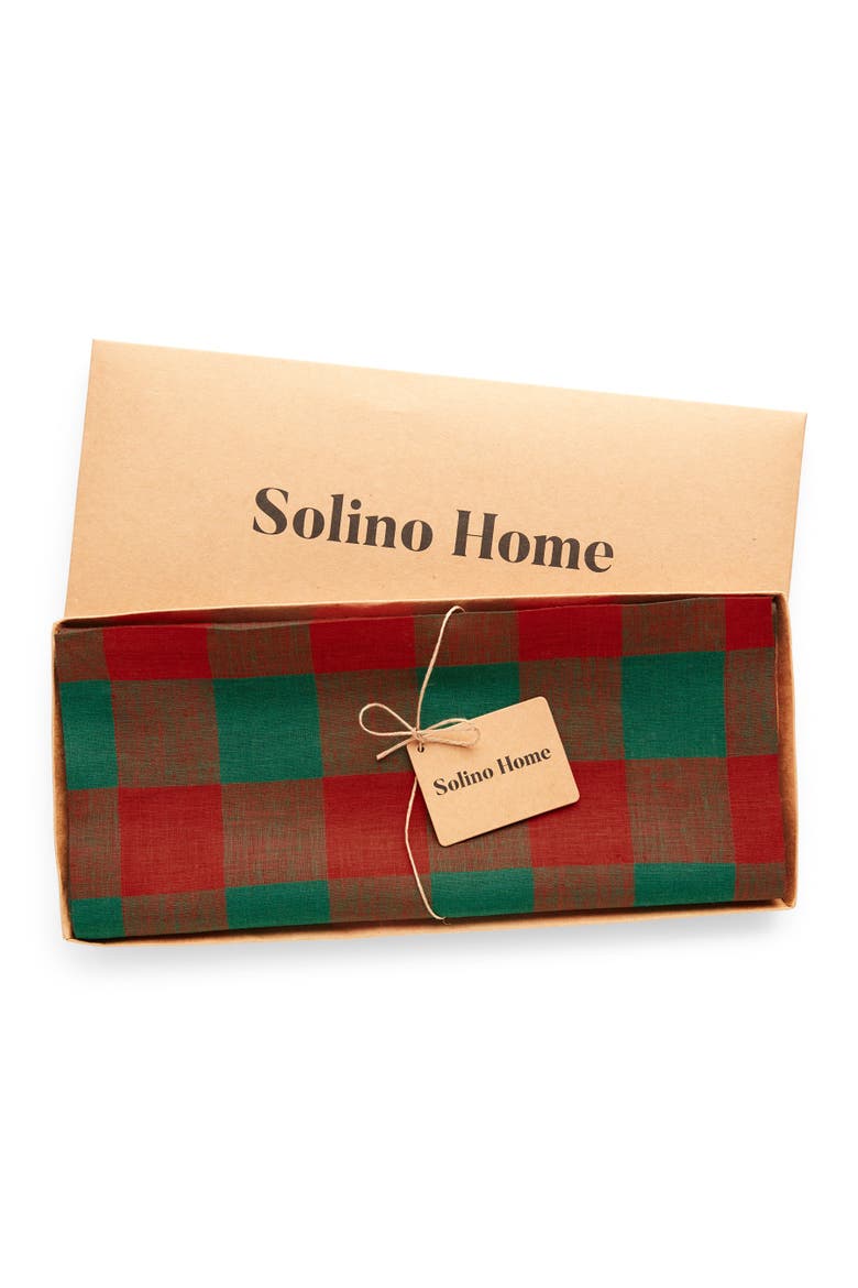 Linen Table Runner - Buffalo Check, Alternate, color, Red and Green
