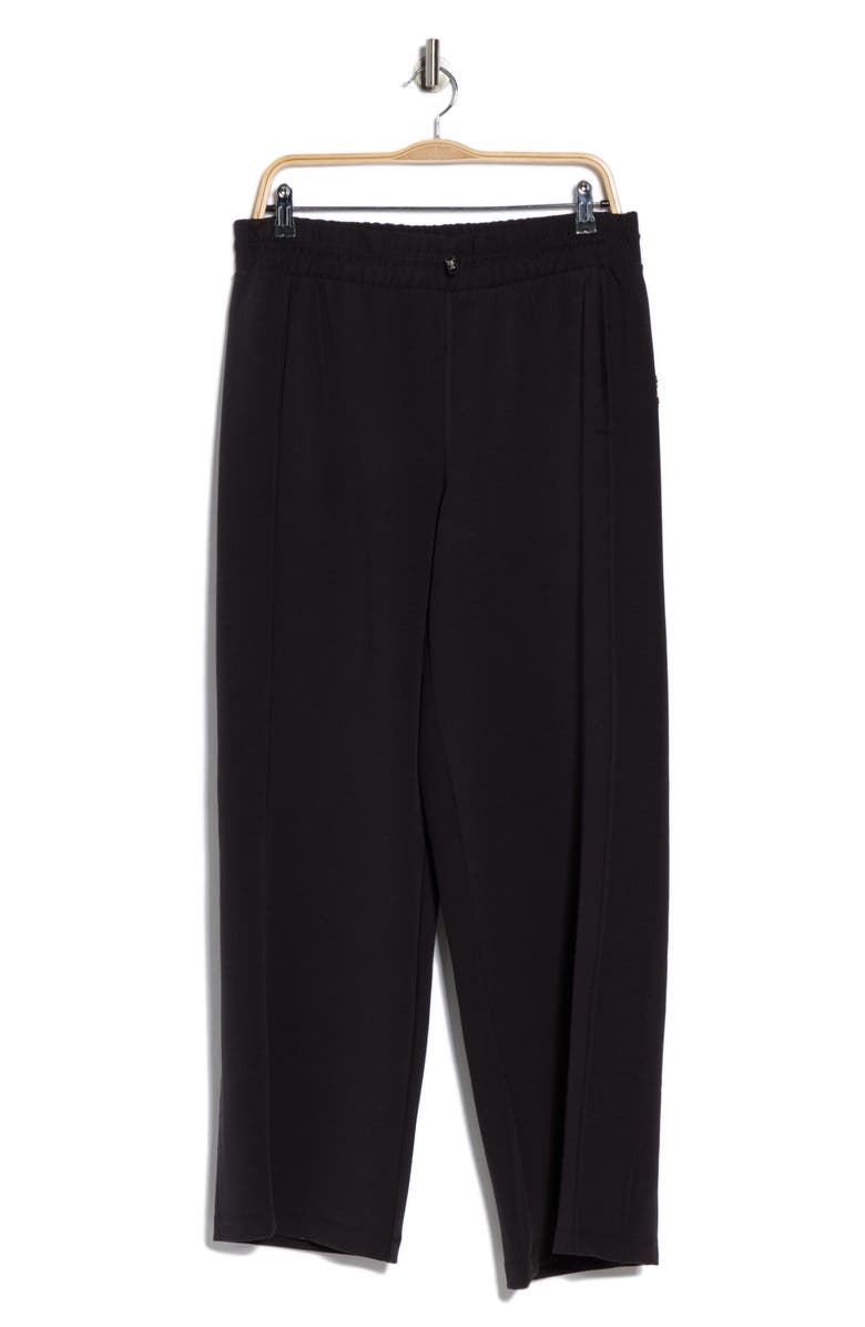 DKNY Highline High Waist Ribbed Pull-On Pants, Alternate, color, Black