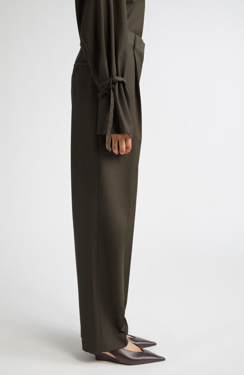 TOTEME Pleated Wool Trousers, Alternate, color, Pepper