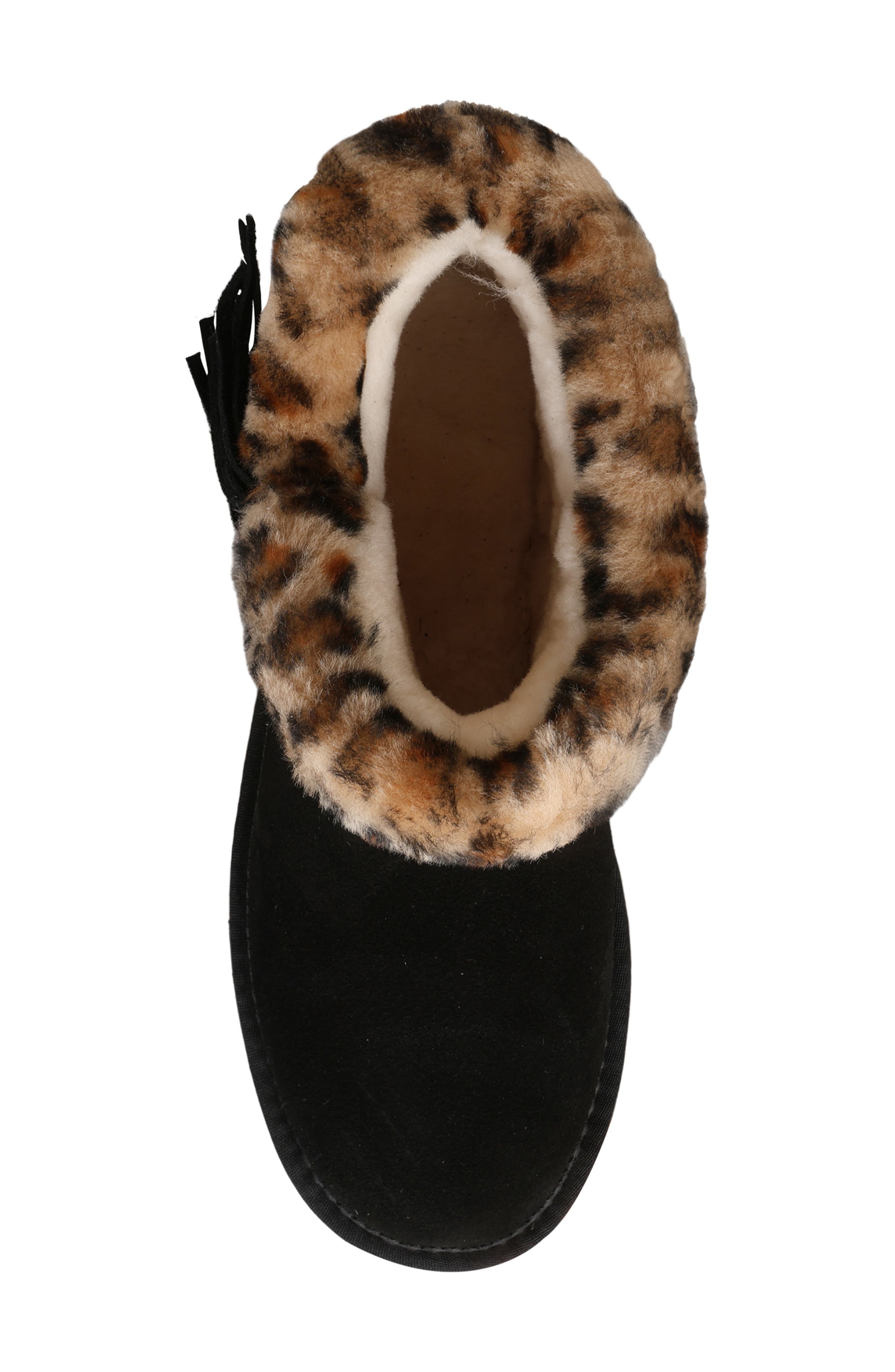 Mykos Suede & Faux Fur Trim Boot, Alternate, color, Black/ Cheetah