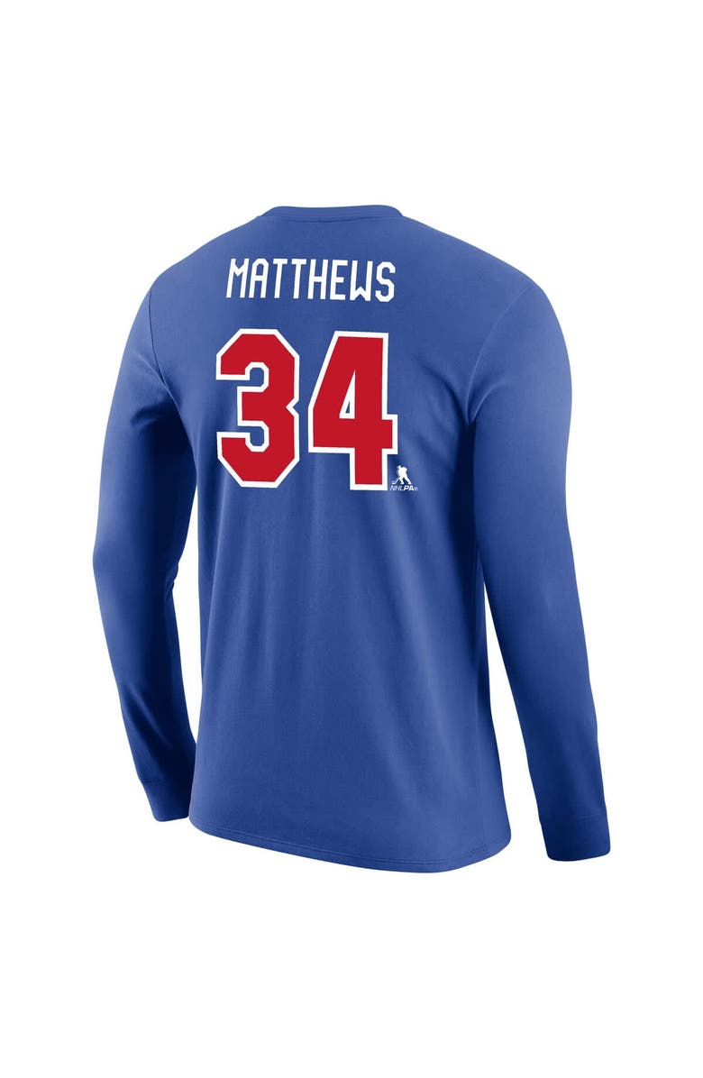 Nike Men's Nike Auston Matthews Royal US Hockey 2026 Name & Number Long Sleeve T-Shirt, Alternate, color, Royal