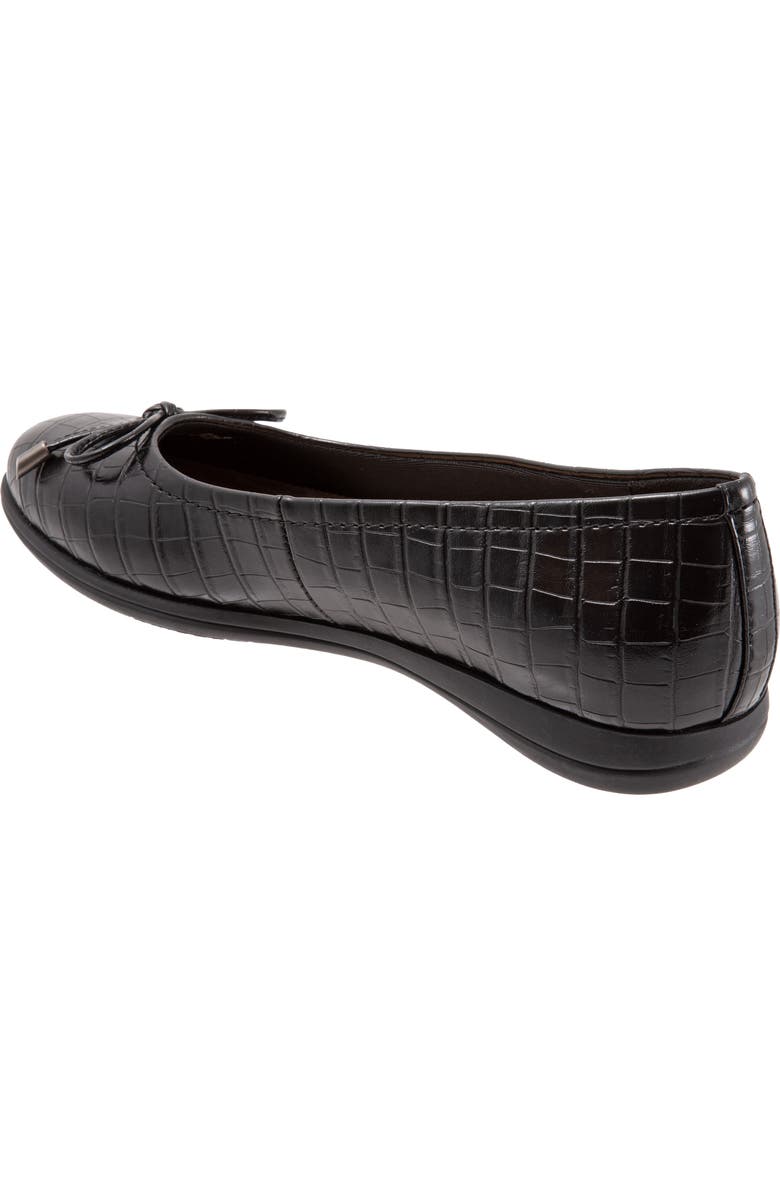 Trotters Dellis Ballet Flat, Alternate, color, Black Croc Print Leather