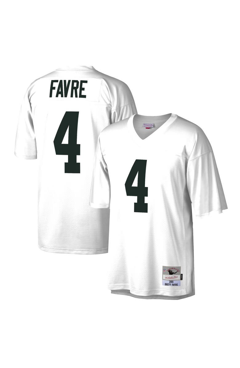 Mitchell & Ness Men's Mitchell & Ness Brett Favre White Green Bay Packers Legacy Replica Jersey, Alternate, color, 