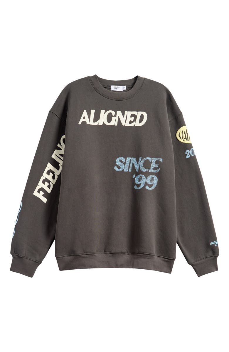 THE MAYFAIR GROUP The Alignment Tour Oversize Fleece Graphic Sweatshirt, Main, color, 