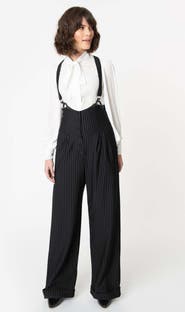 Unique Vintage Thelma High Waist Suspender Pants