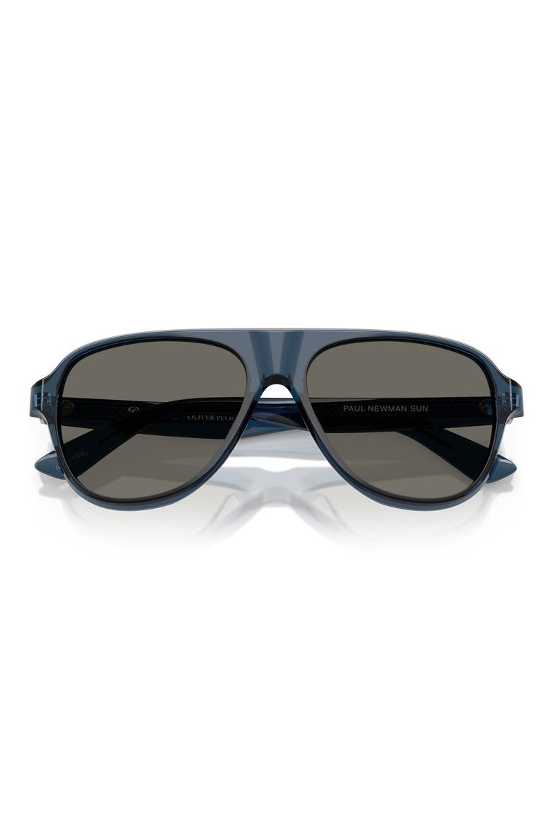 Paul Newman 57mm Pilot Sunglasses, Alternate, color, NEWMAN BLUE / CARBON GREY
