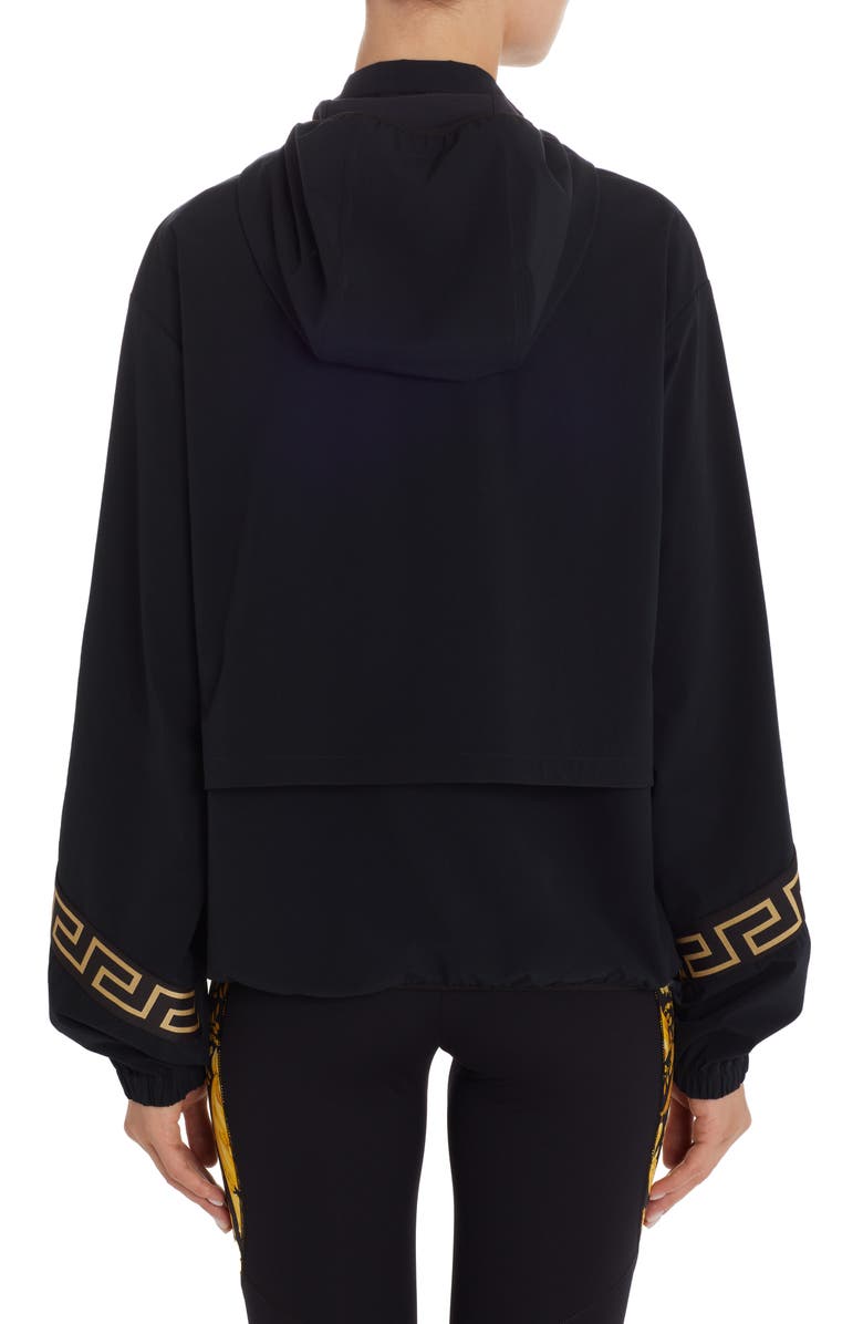 Versace La Greca Trim Windbreaker Jacket, Alternate, color, 
