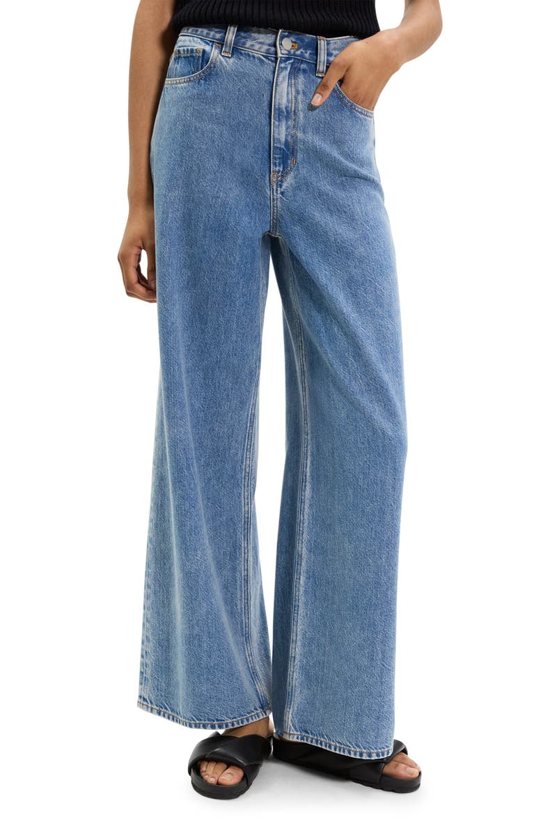 Theory Relaxed Fit High Waist Wide Leg Jeans, Main, color, 