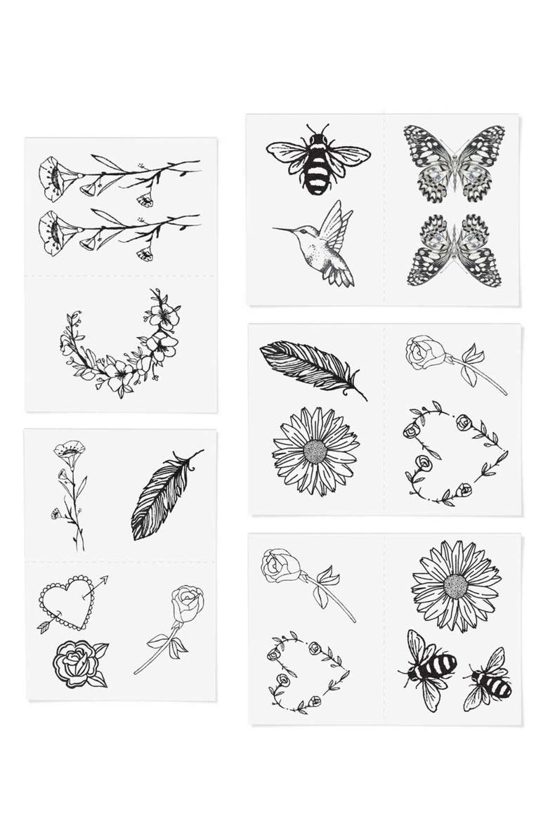 INKED by Dani Embroidered Temporary Tattoos, Alternate, color, 