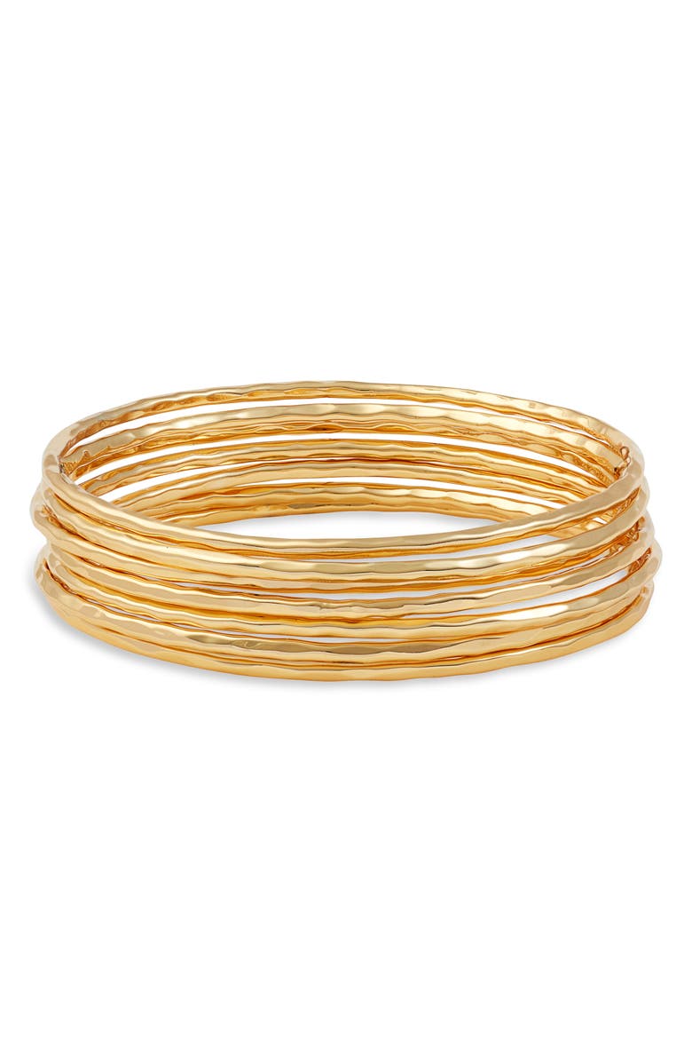 NEST Jewelry Set of 7 Hammered Bangles, Main, color,