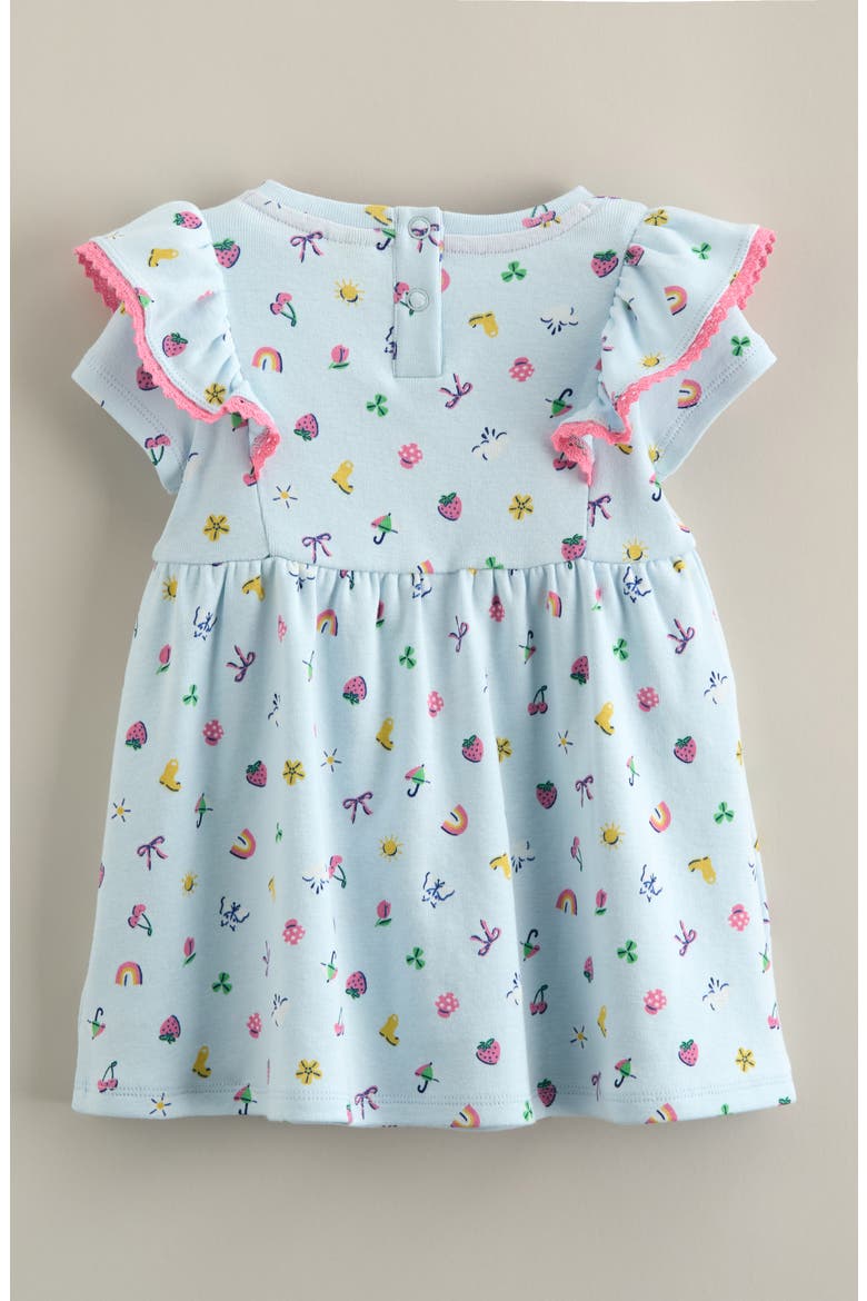 Print Flutter Sleeve Dress, Alternate, color, BLUE DELICATE RAINY DAY