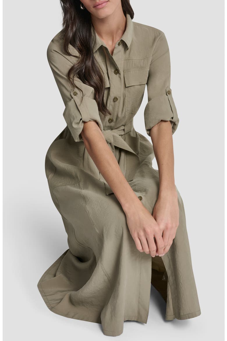 Fuji Long Sleeve Cargo Shirtdress, Alternate, color, LIGHT FATIGUE