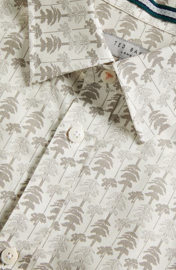 Temple Tree Print Button-Up Shirt
