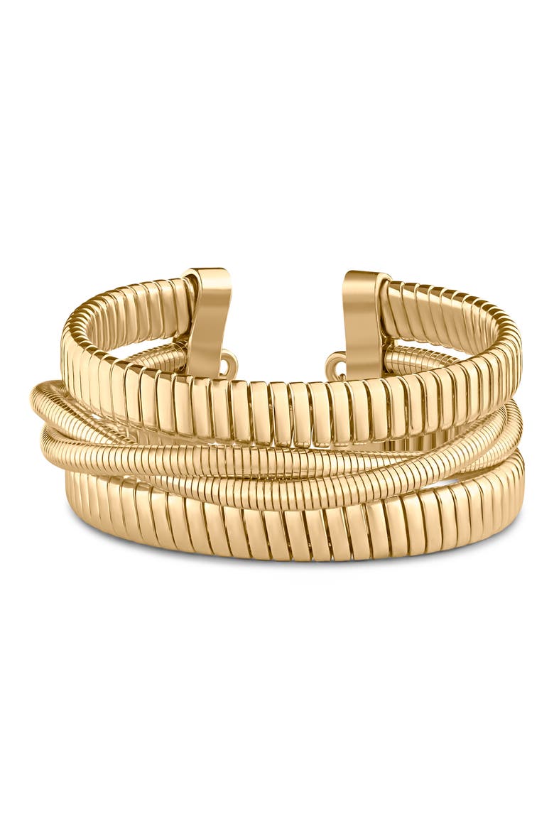 Flexible Layered Cuff Bracelet (Nordstrom Exclusive), Main, color, GOLD