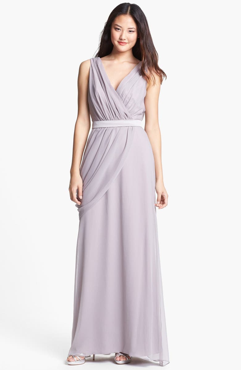 Lela Rose Bridesmaid Draped Chiffon Dress, Main, color, 