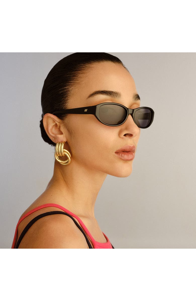 Le Specs Don't Cha 56mm Oval Sunglasses, Alternate, color, Black