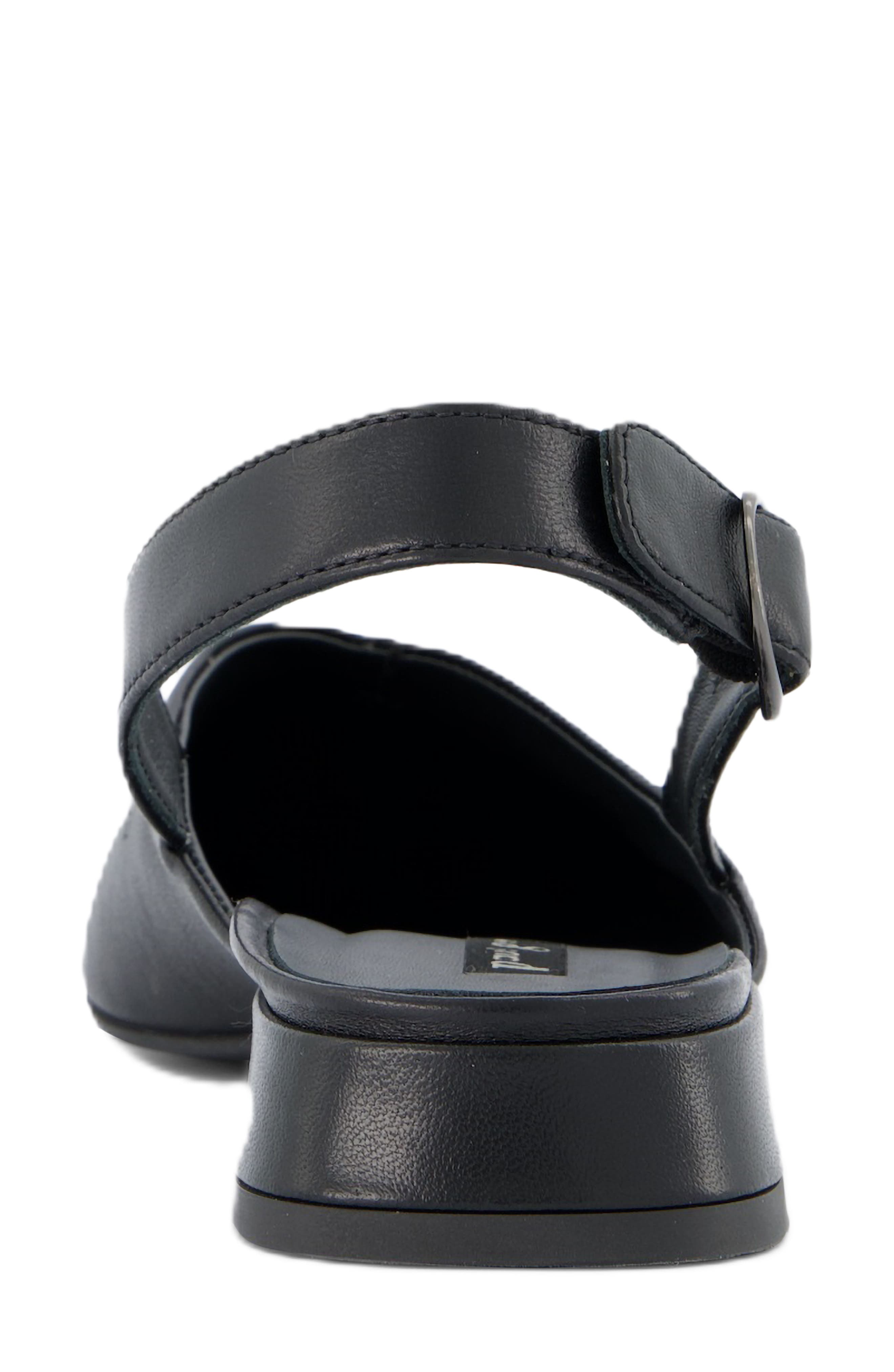 Paul Green Aladdin Slingback Point Toe Flat, Alternate, color, Black Soft Nappa
