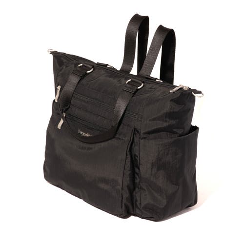 Baggallini Trifecta Convertible Backpack With Rfid Wristlet In Black