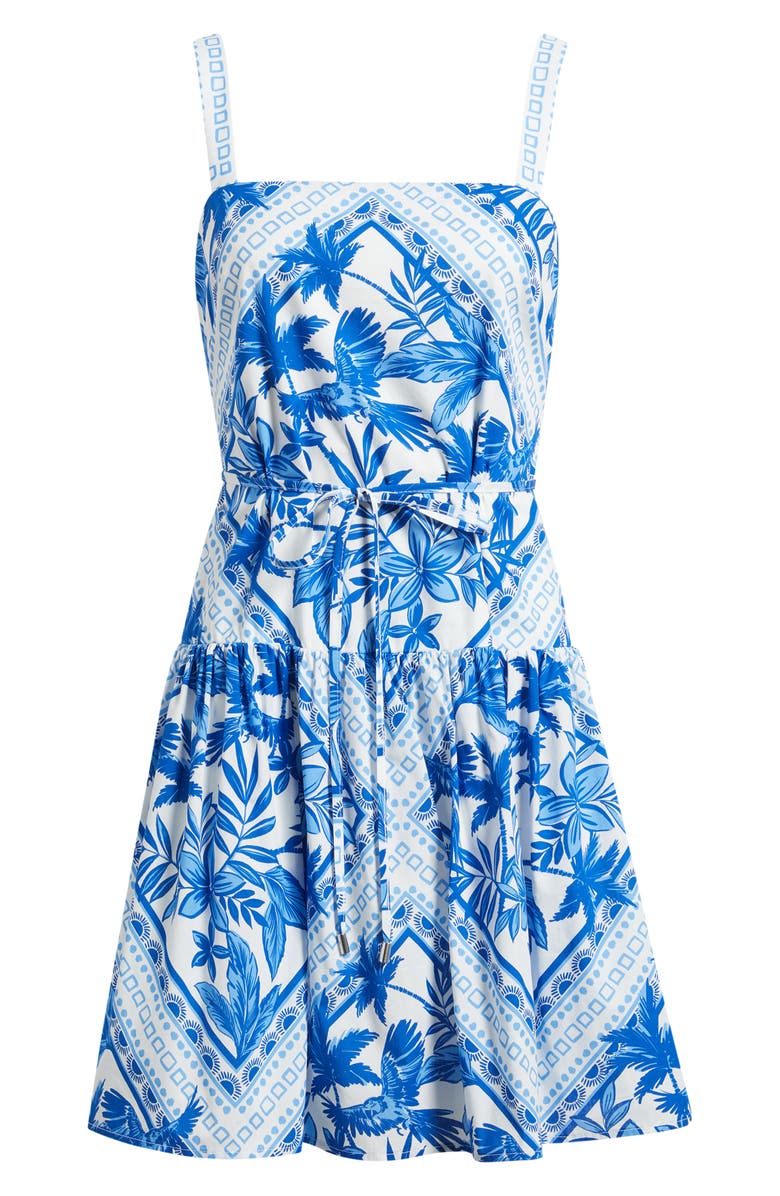 Julia Jordan Mixed Print Cotton Minidress, Alternate, color, Blue Multi