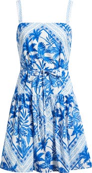 Julia Jordan Mixed Print Cotton Minidress