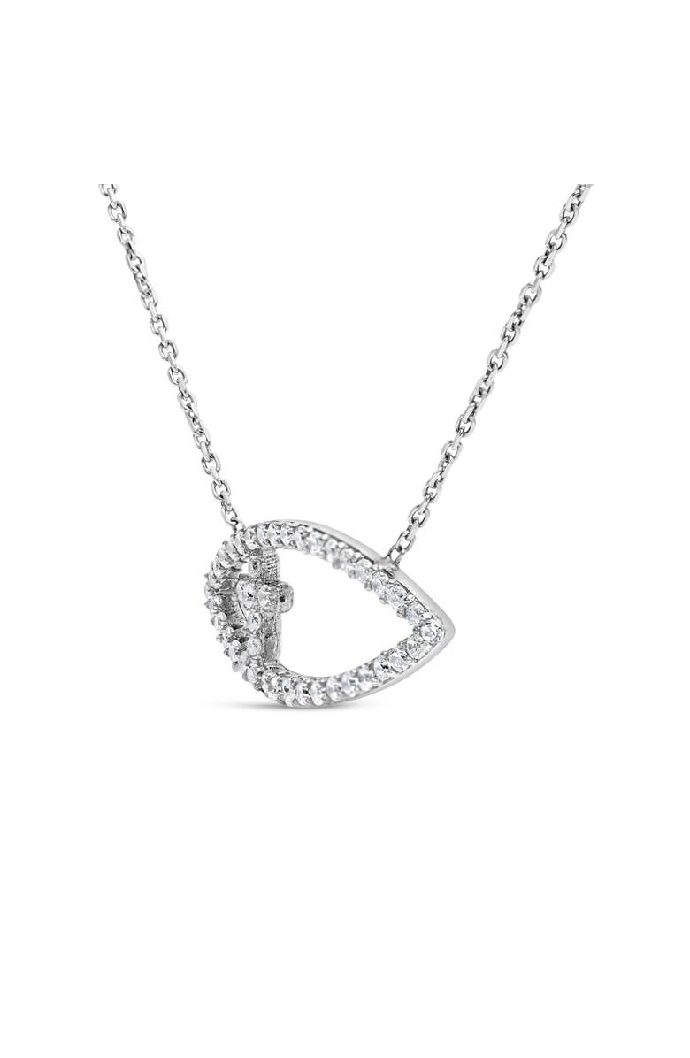 Haus of Brilliance .925 Sterling Silver 1/2 Cttw Diamond Cross and Evil Eye Inch Pendant Necklace, Alternate, color, White