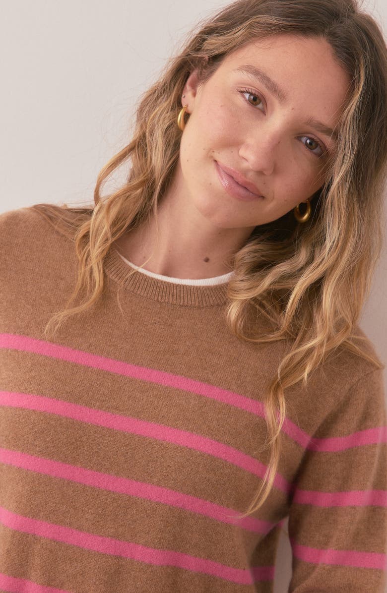 Marine Layer Harper Stripe Cashmere Sweater, Alternate, color,