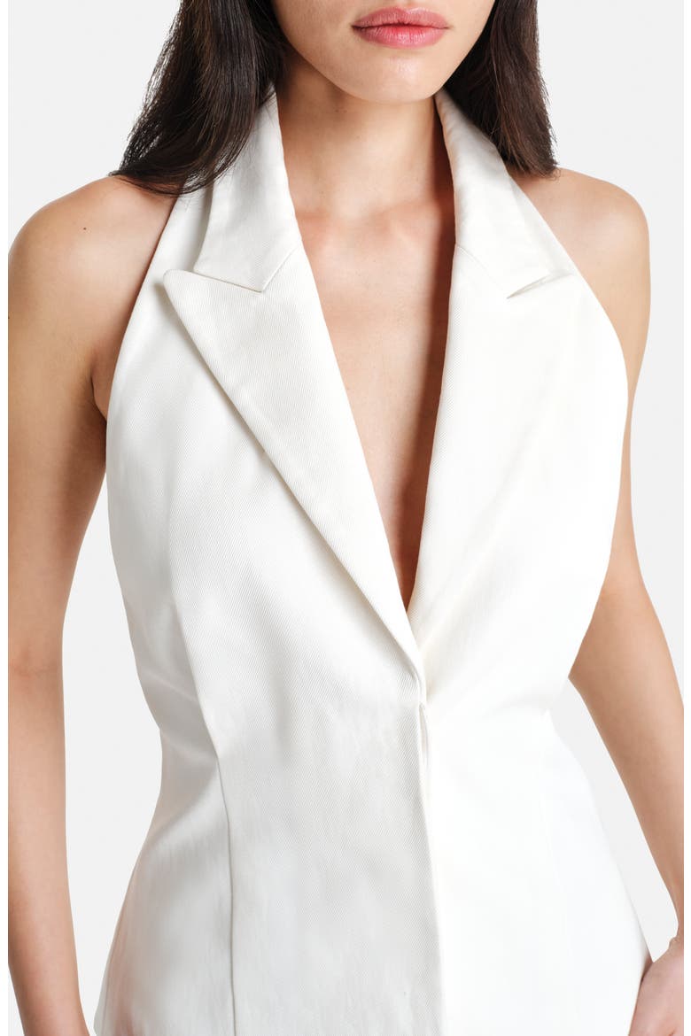 Kaitlyn Halter Linen Blazer, Alternate, color, IVORY