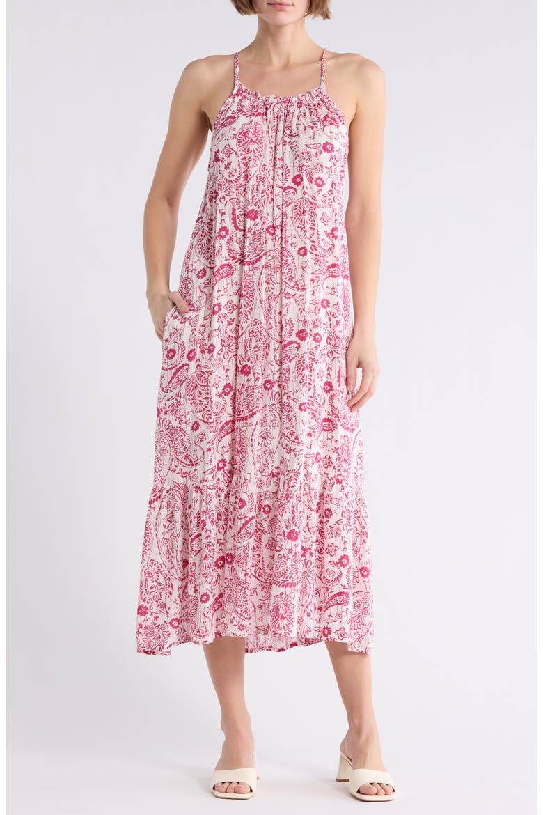 Open Back Cover-Up Dress, Main, color, PINK PAISLEY