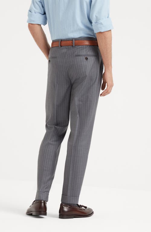 Brunello Cucinelli Men's Batavia Formal Fit Trousers In Grey