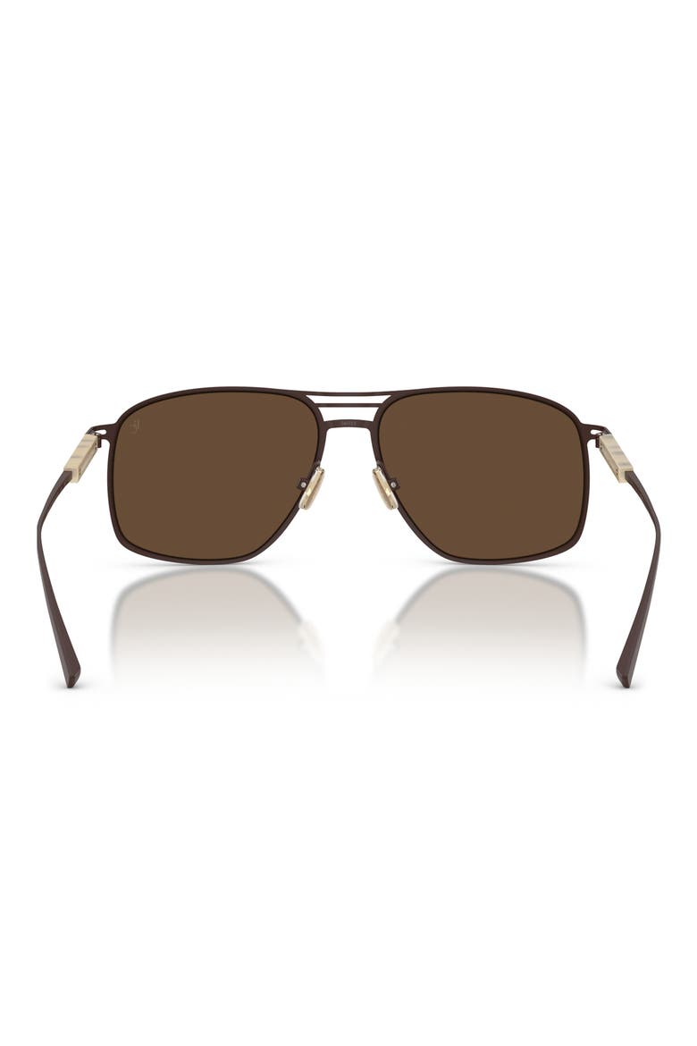 56mm Rectangular Sunglasses, Alternate, color, CHOCOLATE