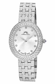 PORSAMO BLEU Women's Porsamo Bleu Angelica Oval Sunray Dial Topaz Stainless Steel Watch