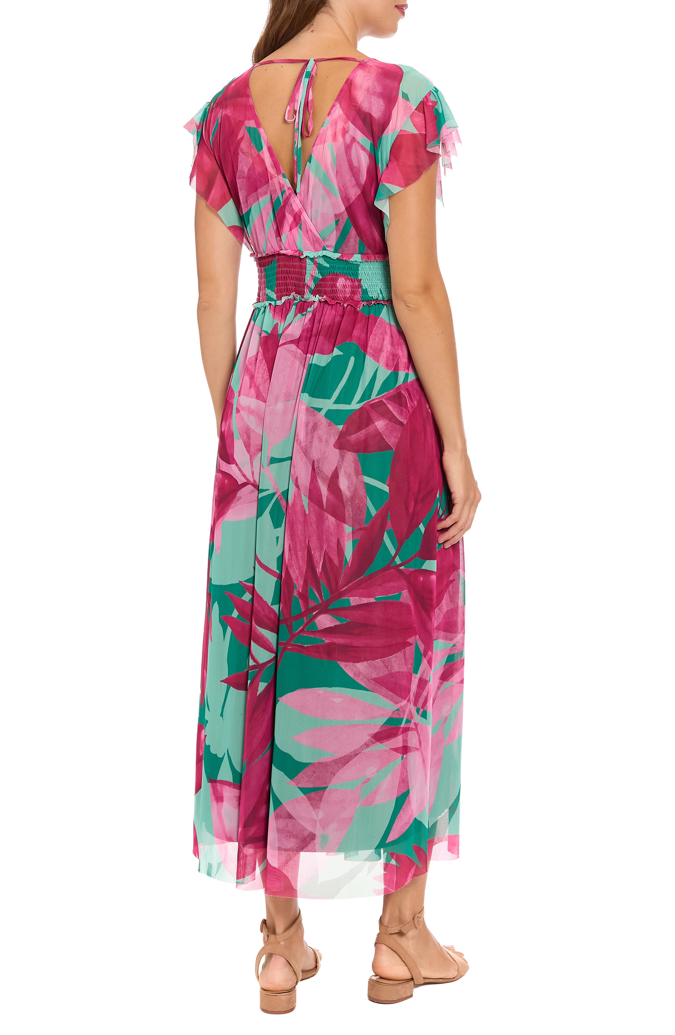 Cap Sleeve Mesh Maxi Dress - image 2