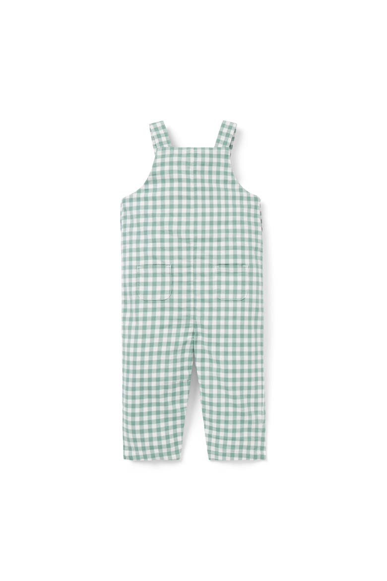 Baby Gingham Dog Overall, Alternate, color, Green