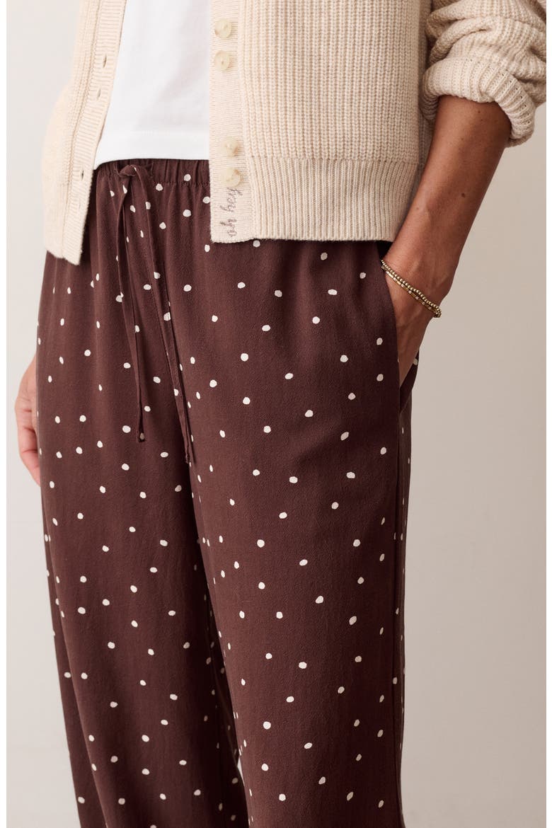 Lucy Polka Dot Drawstring Pants, Alternate, color, CHOCOLATE POLKA DOT