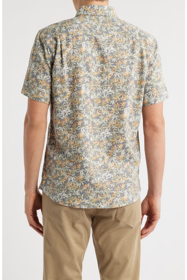 Breeze Short Sleeve Button-Down Shirt, Alternate, color, DARK JUNGLE PALM