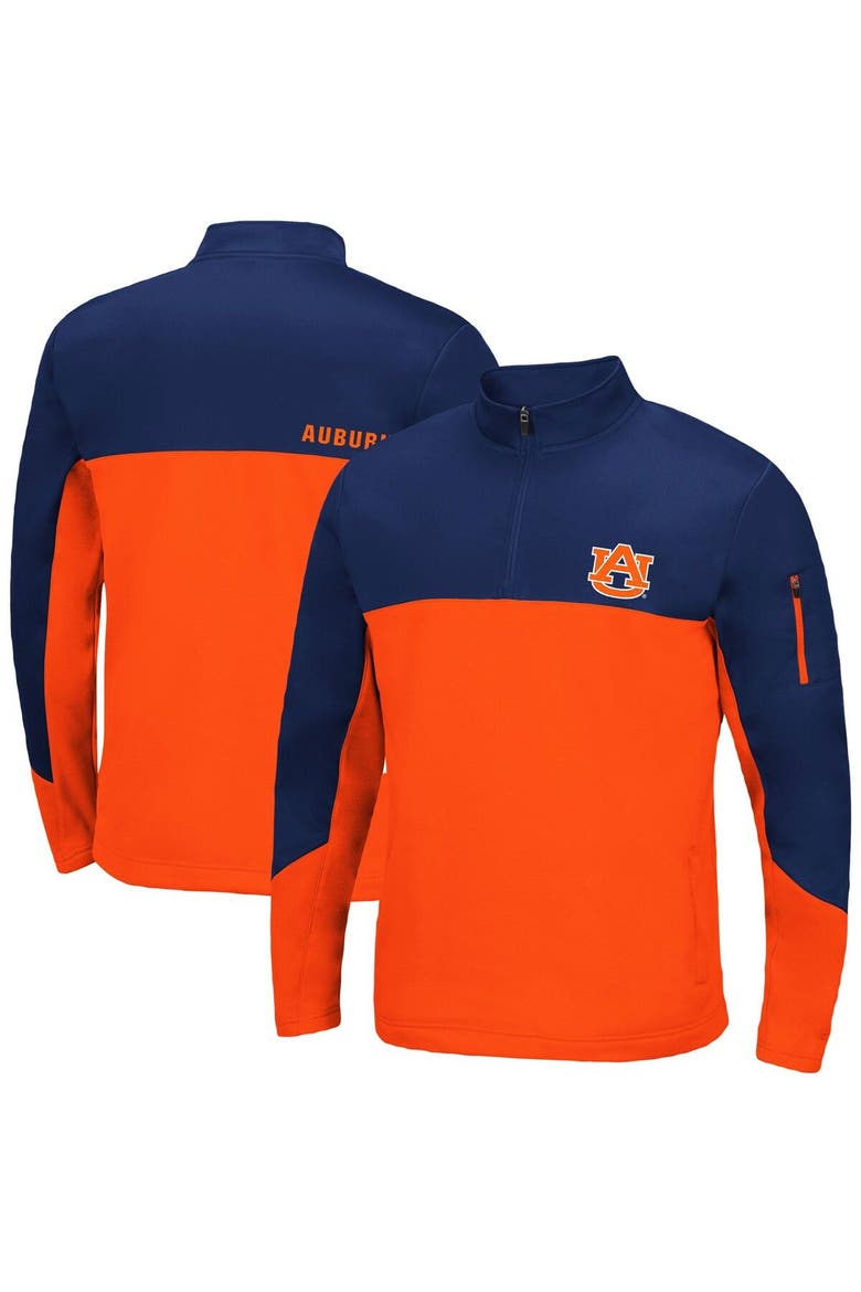 Men's Colosseum Navy Auburn Tigers Triple Dog Dare Quarter-Zip Jacket, Main, color, Navy