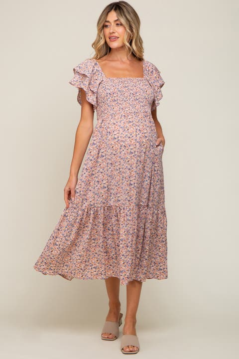 Floral Flutter Midi Dress