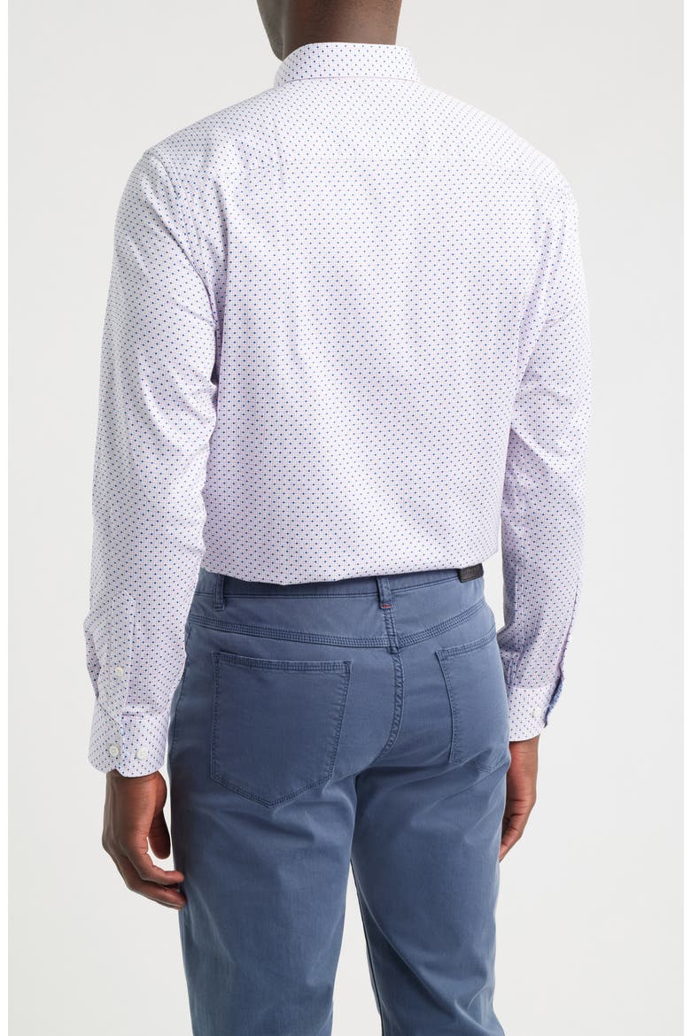 Logan Print Button-Up Shirt, Alternate, color, PINK/ NAVY MICRO DIAMOND
