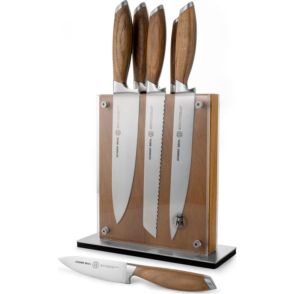 Schmidt Brothers Cutlery Bonded Teak 7-piece Knife Block Set In Brown