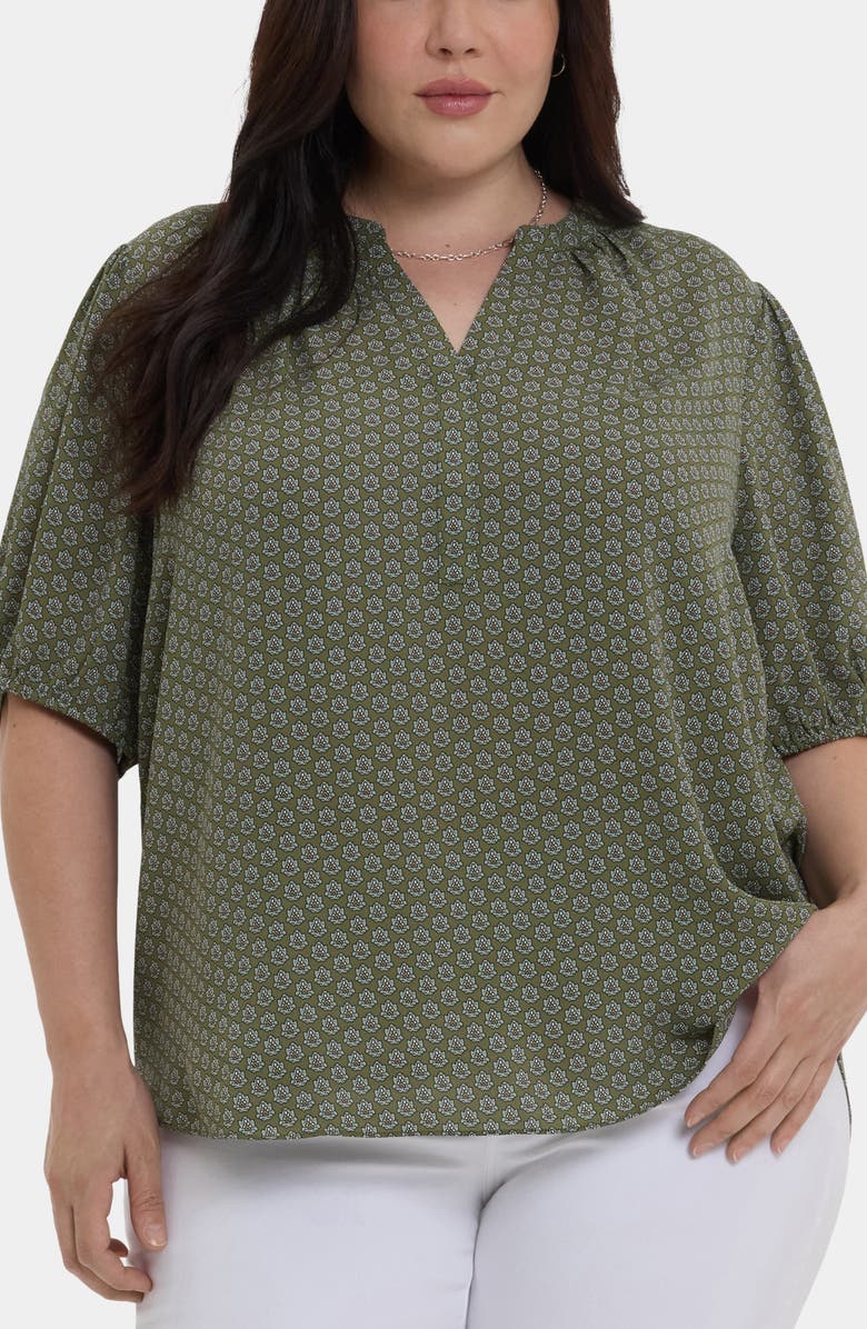 NYDJ Puff Sleeve Popover Top, Main, color, 