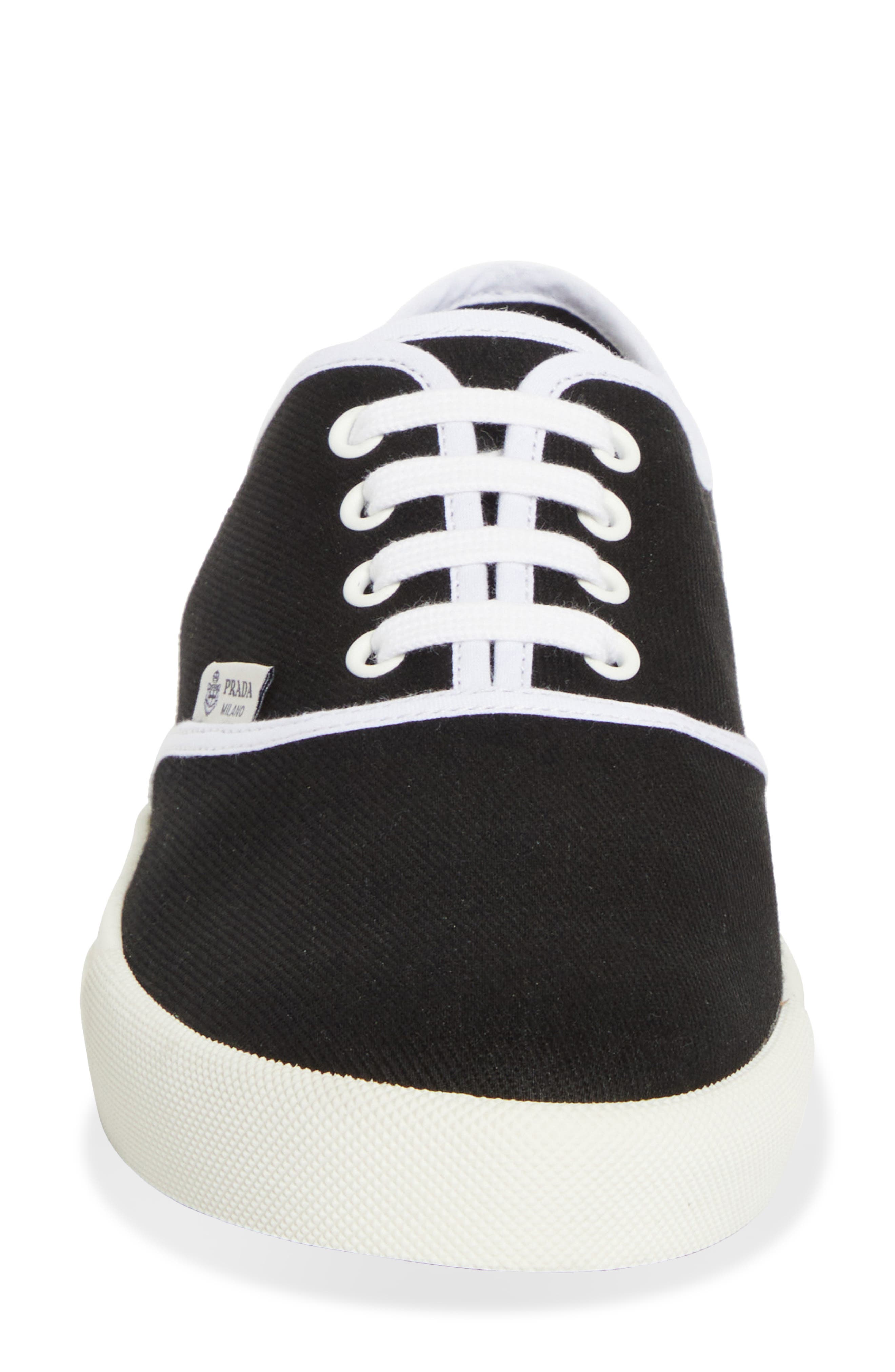 Prada Canvas Low Top Sneaker, Alternate, color, Black