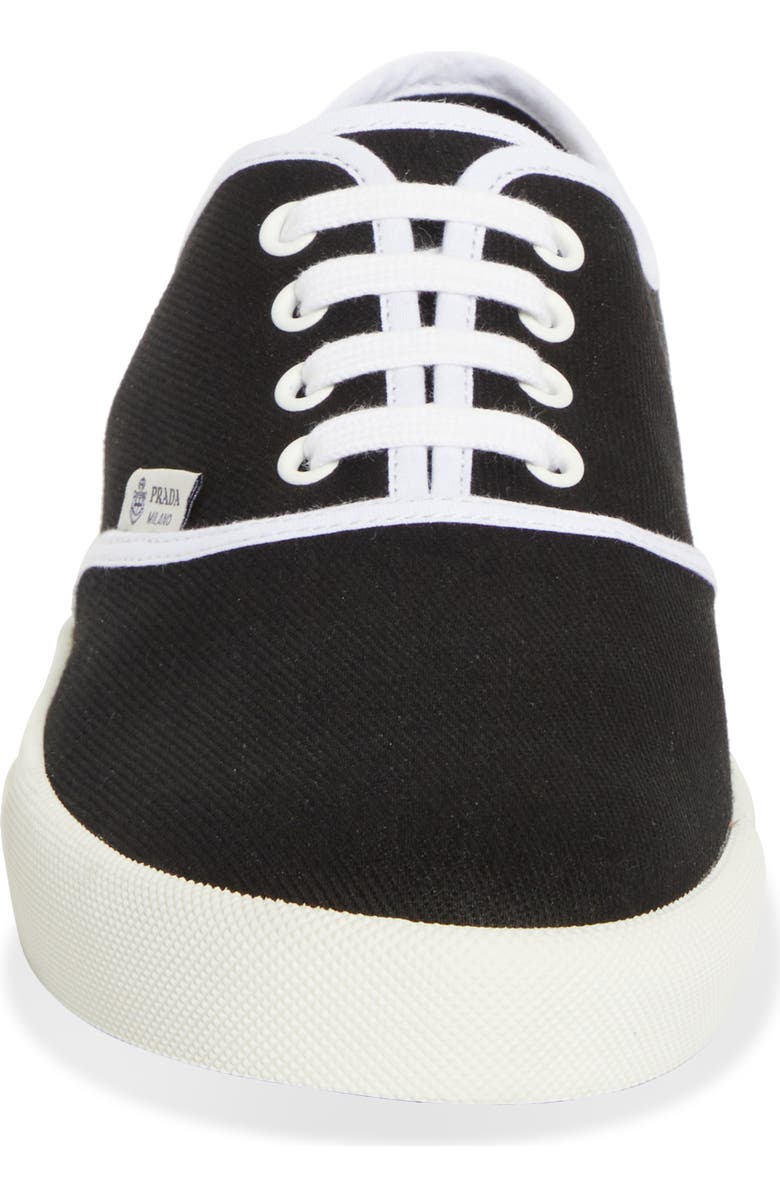 Prada Canvas Low Top Sneaker, Alternate, color, Black