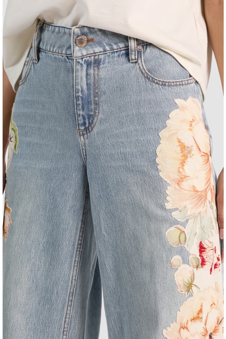 Amazing Floral Appliqué Baggy Jeans, Alternate, color, SIERRA VINTAGE/ MULTI