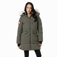 CANADA WEATHER GEAR Women's Faux Fur Hood Bubble Puffer Coat